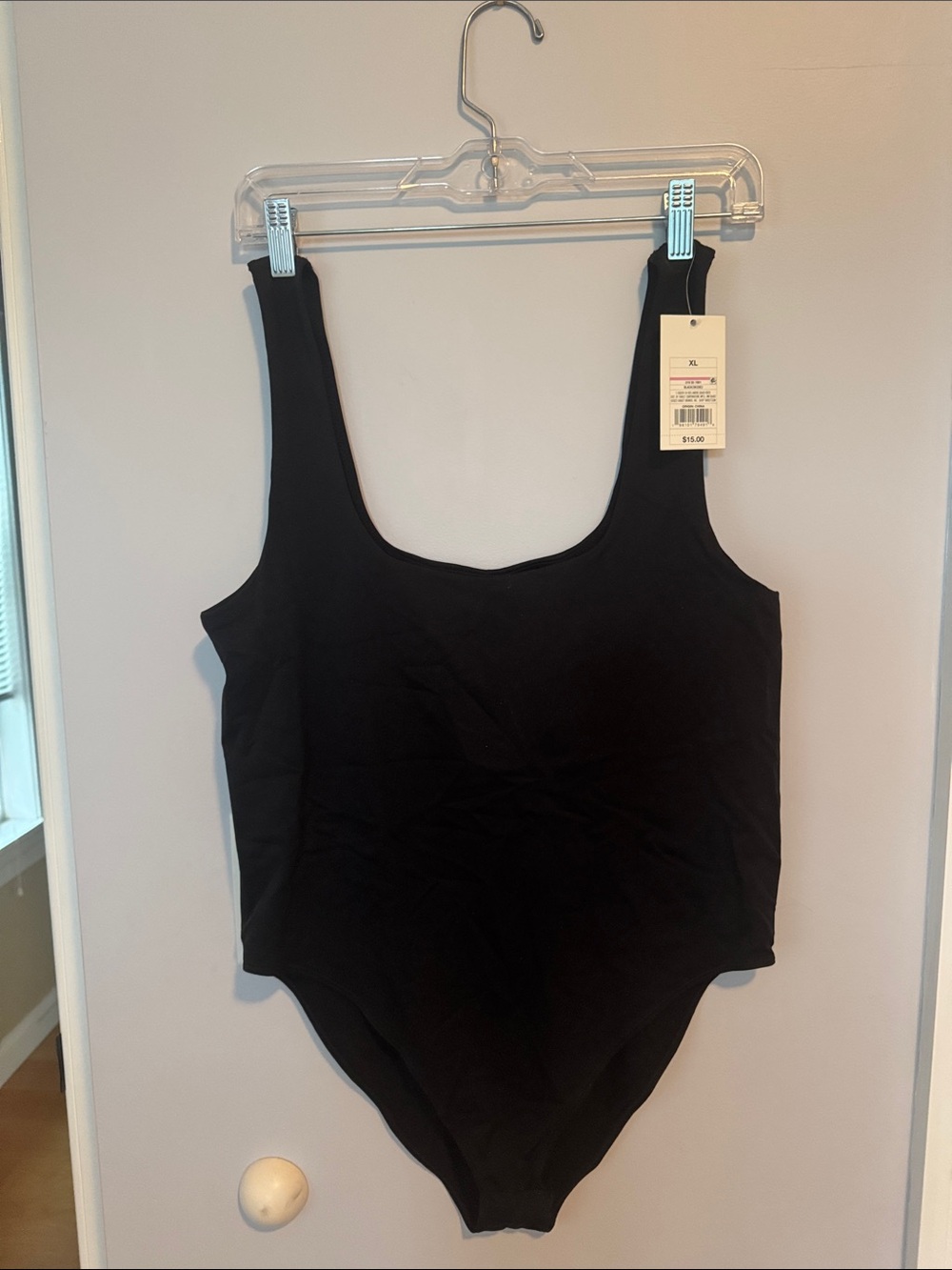 Black Scoop Neck Tank Bodysuit - A New Day
